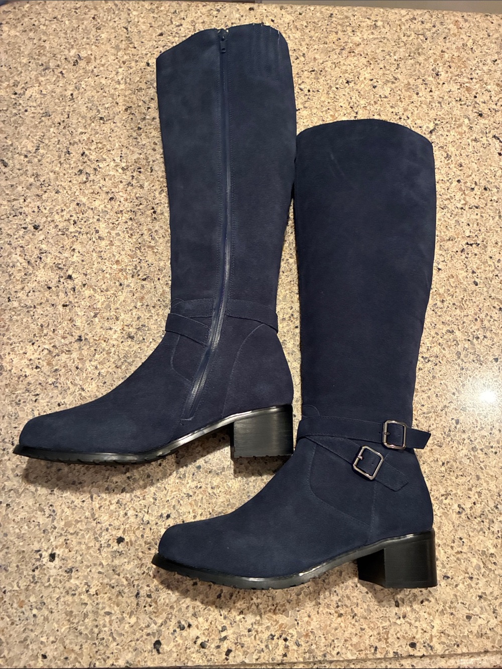 Neiman Marcus Over the Knee-High Suede Riding Boots in Navy. Women’s 7 M